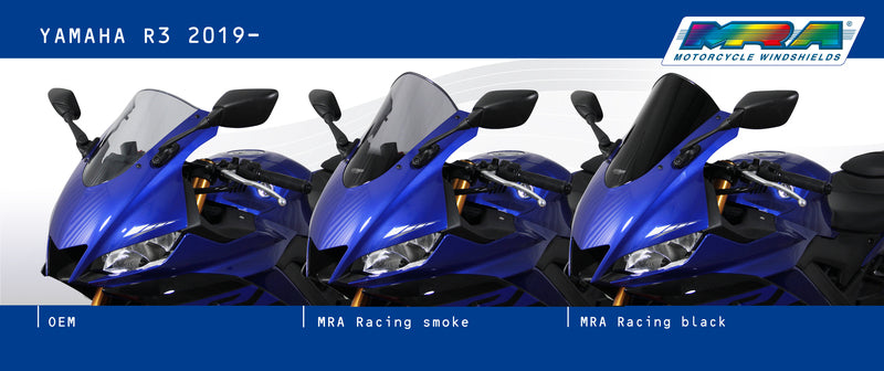 MRA Racing ''R'' Windshield Black  Yamaha YZF-R3