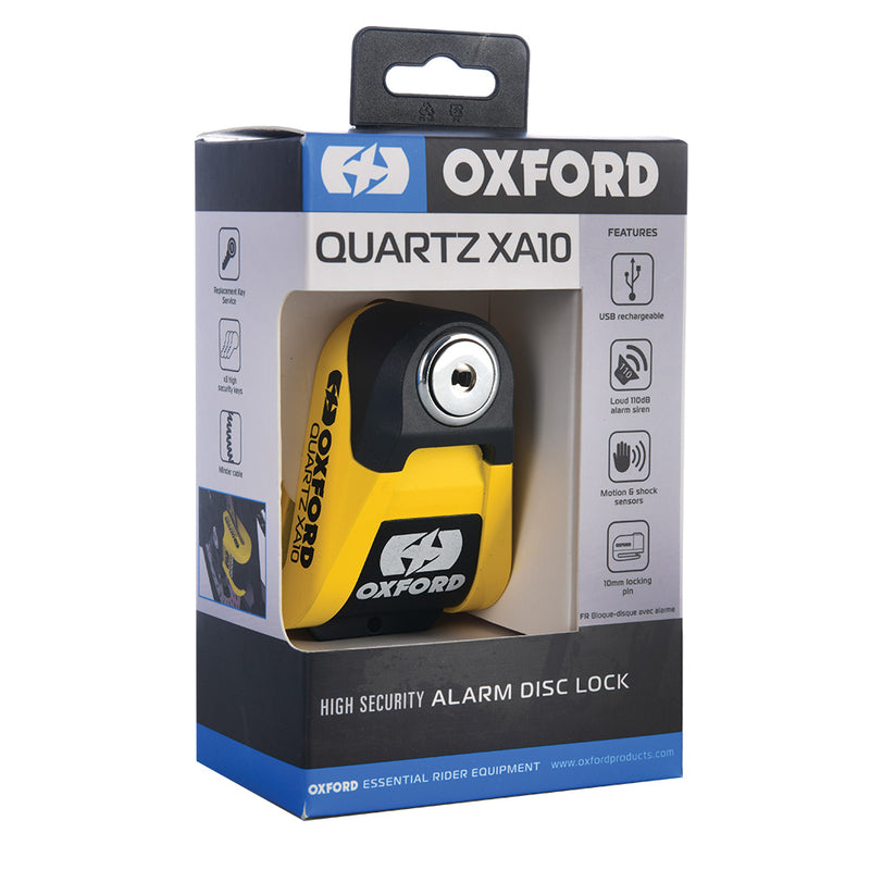 OXFORD XA10 Alarm Disc Lock - Ã˜10mm Yellow/Black