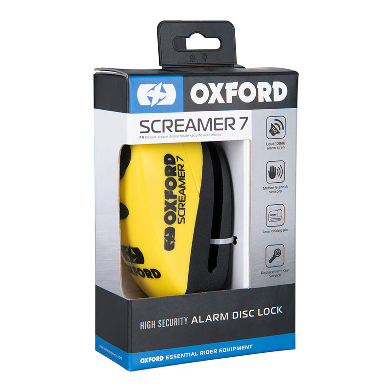 OXFORD Screamer 7 Disc Lock - Ã˜7mm Yellow/Black