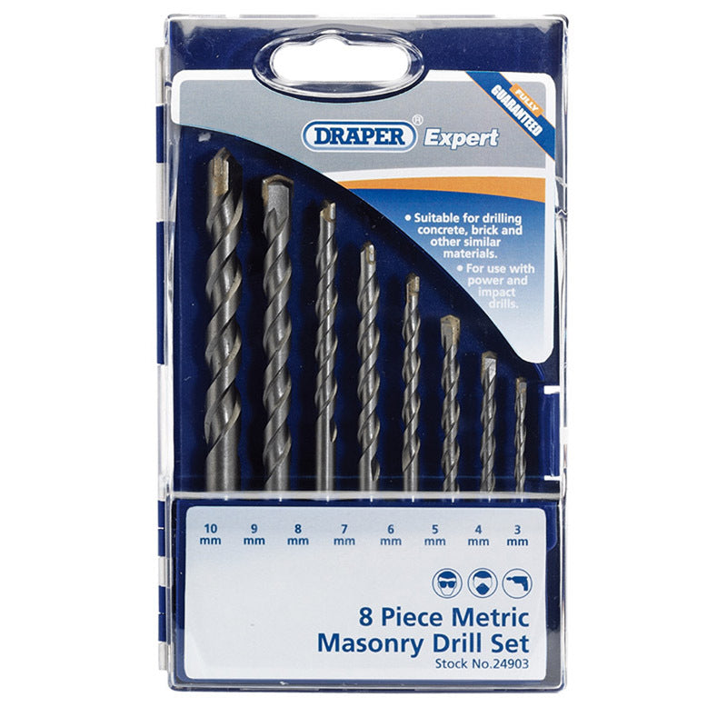 DRAPER Metric Masonry Drill 3-10Mm 8 Pieces