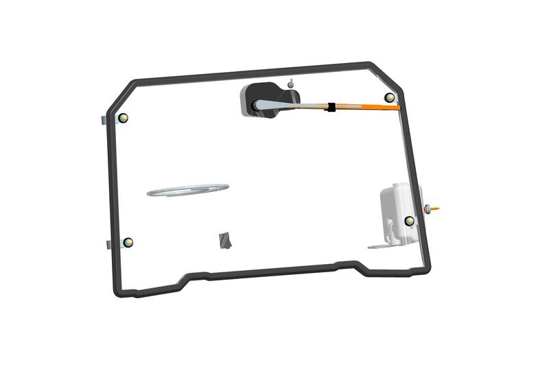 SARRAZIN Front Windshield Polycarbonate with Wiper Polaris Ranger - 1095768001