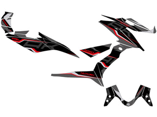 KUTVEK Energy-Grafikkit Schwarz/Rot Kymco AK 550