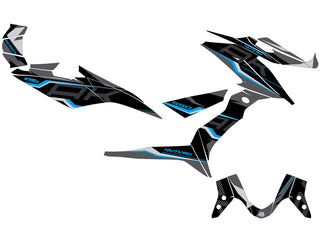 KUTVEK Energy-Grafikkit Schwarz/Blau Kymco AK 550