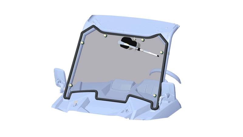 SARRAZIN Front Windshield Polycarbonate with Wiper Polaris RZR XP 1000