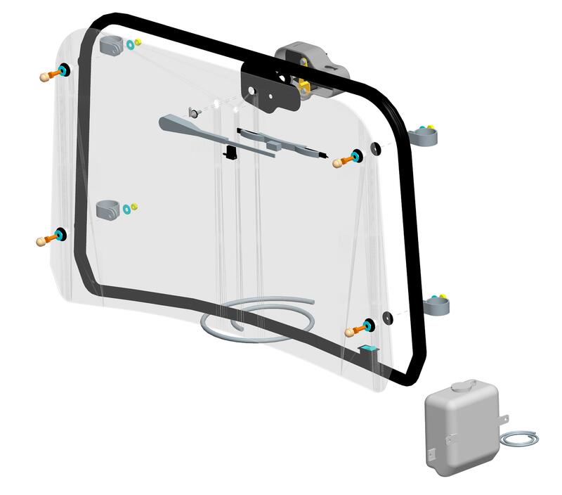 SARRAZIN Front Windshield Polycarbonate with Wiper Polaris RZR Pro 1000 XP