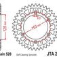 JT SPROCKETS Aluminium Ultra-Light Self-Cleaning Rear Sprocket 210 - 520 - 1096566002