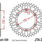 JT SPROCKETS Aluminium Ultra-Light Self-Cleaning Rear Sprocket 251 - 520 - 1096568001