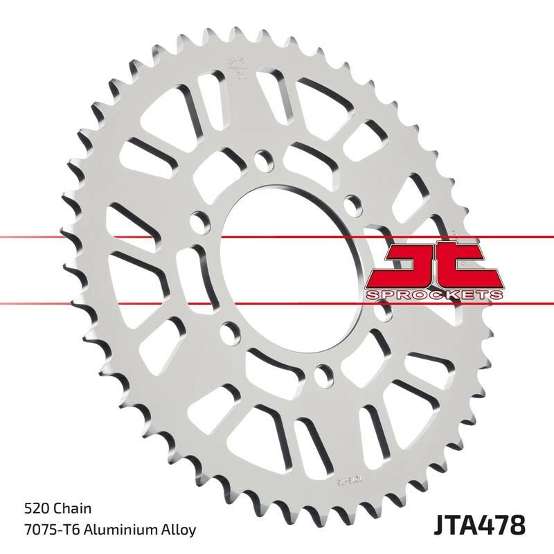 JT SPROCKETS Aluminium Ultra-Light Self-Cleaning Rear Sprocket 478 - 520