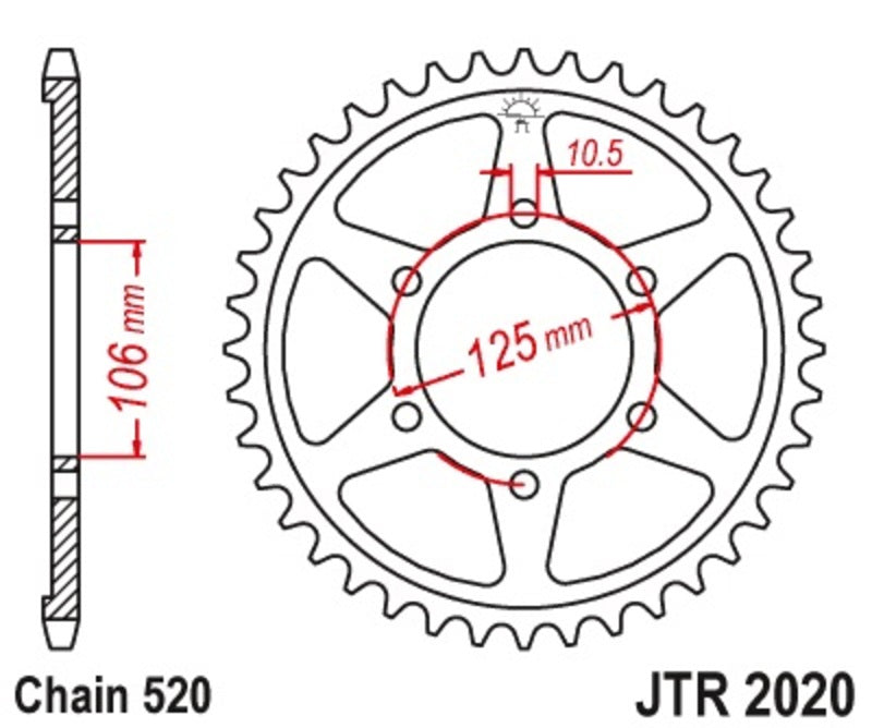 JT SPROCKETS Steel Standard Rear Sprocket 2020 - 520