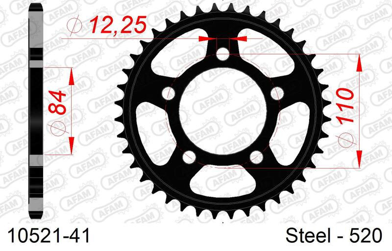 AFAM Steel Standard Rear Sprocket 10521 - 520 - 1096615001