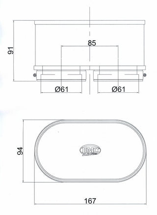 BMC Air Filter (two filters set) - FM3092 Double Yamaha FZR1000