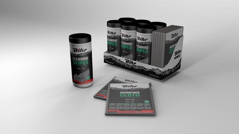 BIHR Cleaning Wipes - 50 pcs Dispenser with Microfiber - Box of 6