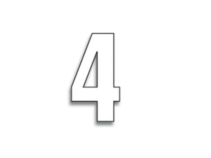 BLACKBIRD Race Number 4 16x7,5cm- White