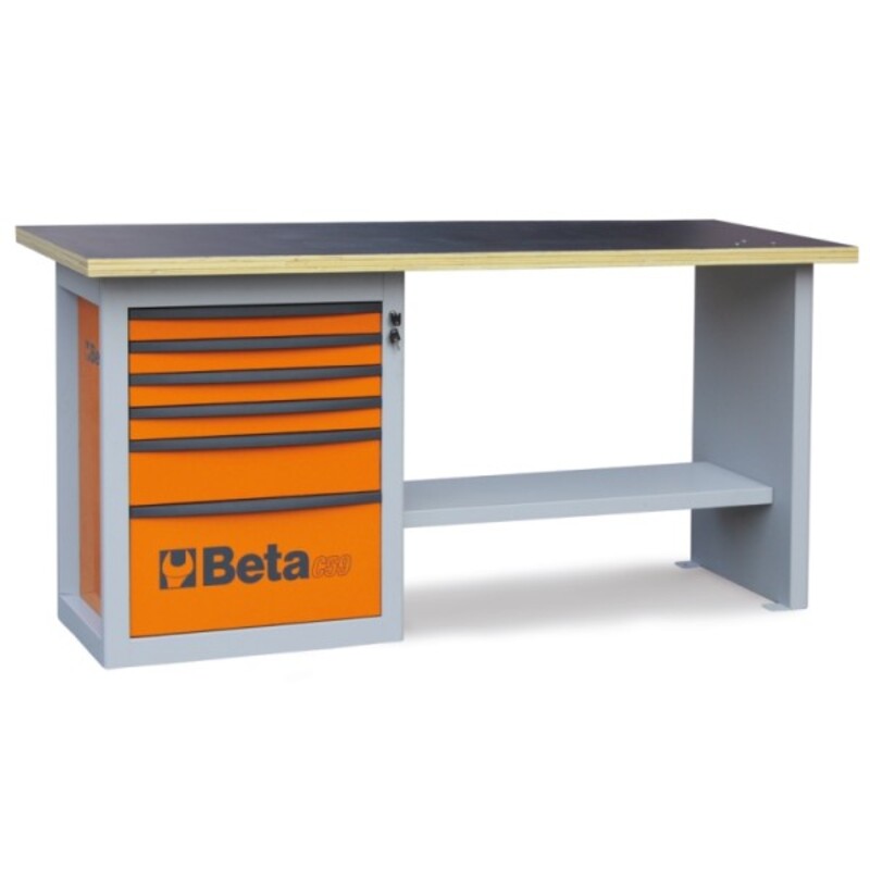 BETA Endurance Workbench with 6 Drawers Cab - Orange