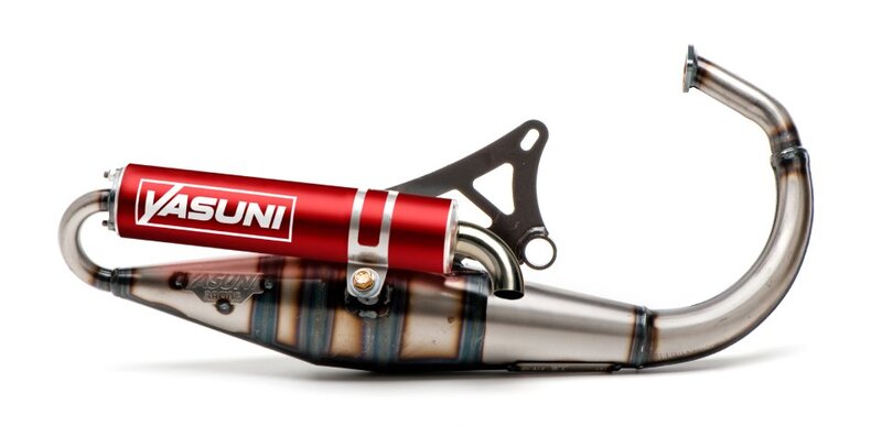 YASUNI Scooter Z Full Exhaust System - Steel/Aluminium Red