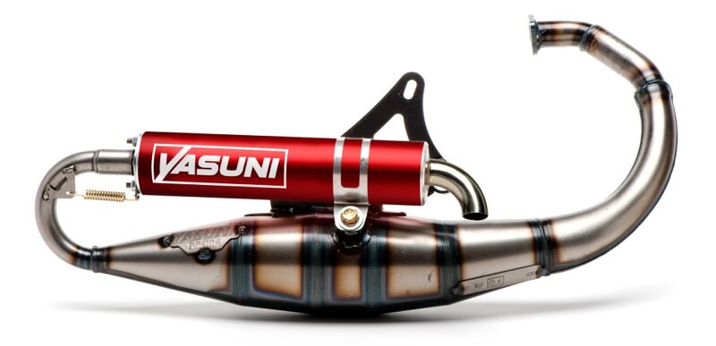 YASUNI Scooter R Full Exhaust System - Steel/Aluminium Red