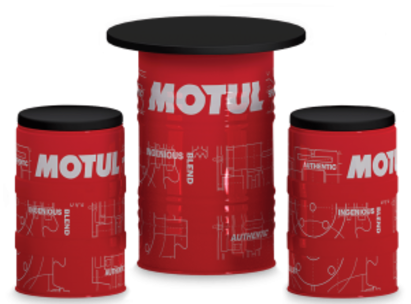 MOTUL Empty Drum Lounge Table - Red 208L