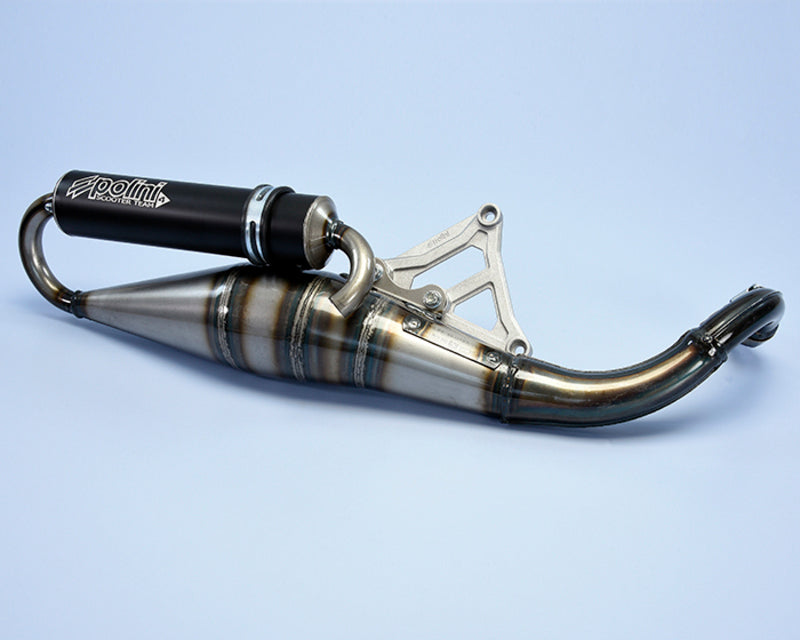 POLINI Scooter Team 4 Full Exhaust System Stainless Steel/Carbon - Peugeot Kisbee 50