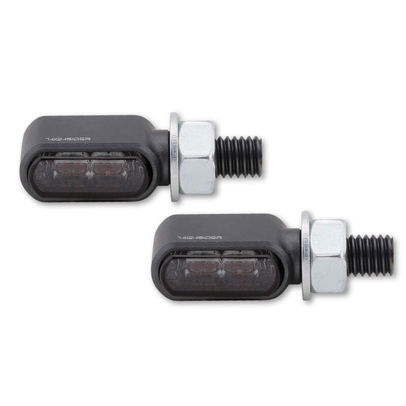 HIGHSIDER CNC 2in1 LED Indicator/Position Light Little Bronx, Titanium, Tinted, E-Approved, (pair)