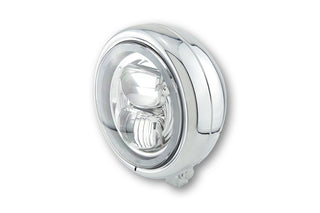 HIGHSIDER 5 3/4 Zoll LED Scheinwerfer PECOS Typ7 mit Standlichtring, chrom