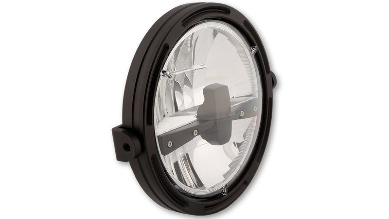 HIGHSIDER 7 Inch LED Main Head Light Frame-R1 Type3, Black, Lateral Mounting