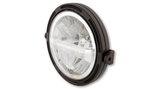 HIGHSIDER 7 Zoll LED Hauptscheinwerferrahmen-R1 Typ4, schwarz, seitliche Montage