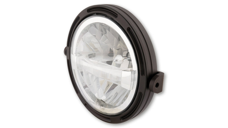 HIGHSIDER 7 Inch LED Main Head Light Frame-R1 Type4, Black, Lateral Mounting