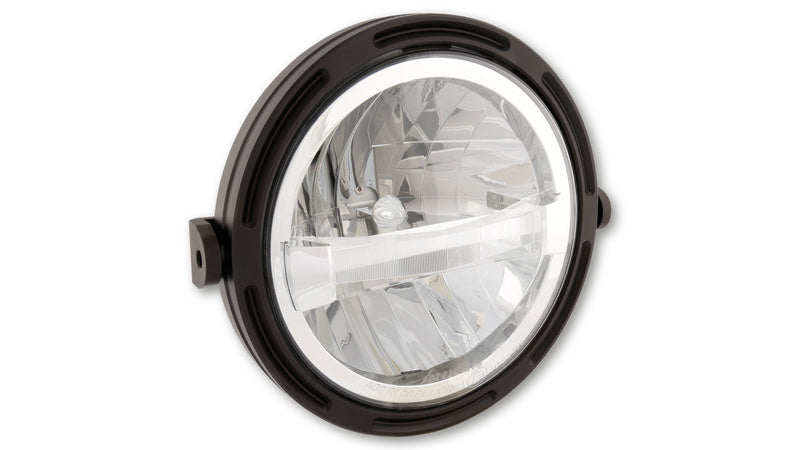 HIGHSIDER 7 Inch LED Main Head Light Frame-R1 Type4, Black, Lateral Mounting