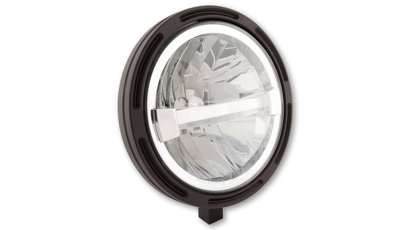 HIGHSIDER 7 Inch LED Main Head Light Frame-R1 Type4, Black, Bottom Mounting