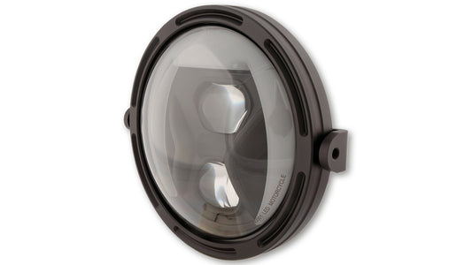 HIGHSIDER 7 Zoll LED Hauptscheinwerferrahmen-R1 Typ8, schwarz, seitliche Montage