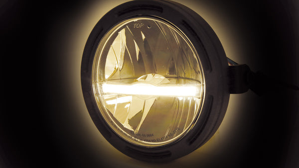 HIGHSIDER 5 3/4 Inch LED Head Light Frame-R2 Jackson, Black, Side Mounting