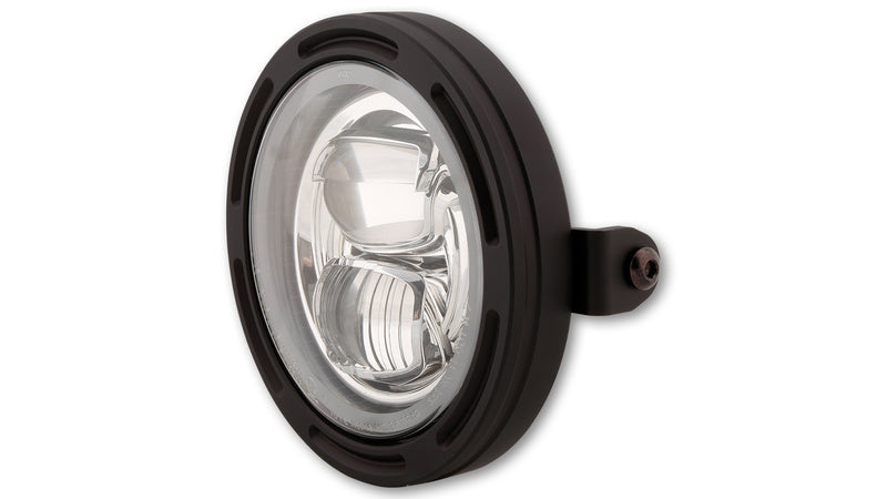 HIGHSIDER 5 3/4 Inch LED Head Light Frame-R2 Type7, Black, Lateral Mounting
