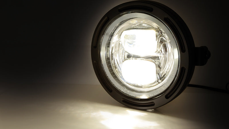 HIGHSIDER 5 3/4 Inch LED Head Light Frame-R2 Type7, Black, Lateral Mounting