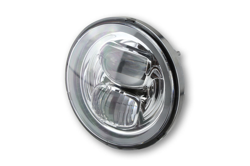 HIGHSIDER LED Main Head Light Insert Type7 With Side Light Ring, Round, Chrome, 5 3/4 Inch