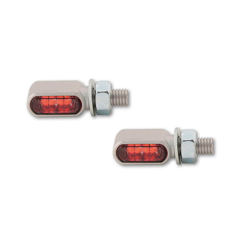 HIGHSIDER CNC LED 3in1 Tail-, Brake Light, Indicator Little Bronx, Silver, Tinted, E-Approved, (pair)