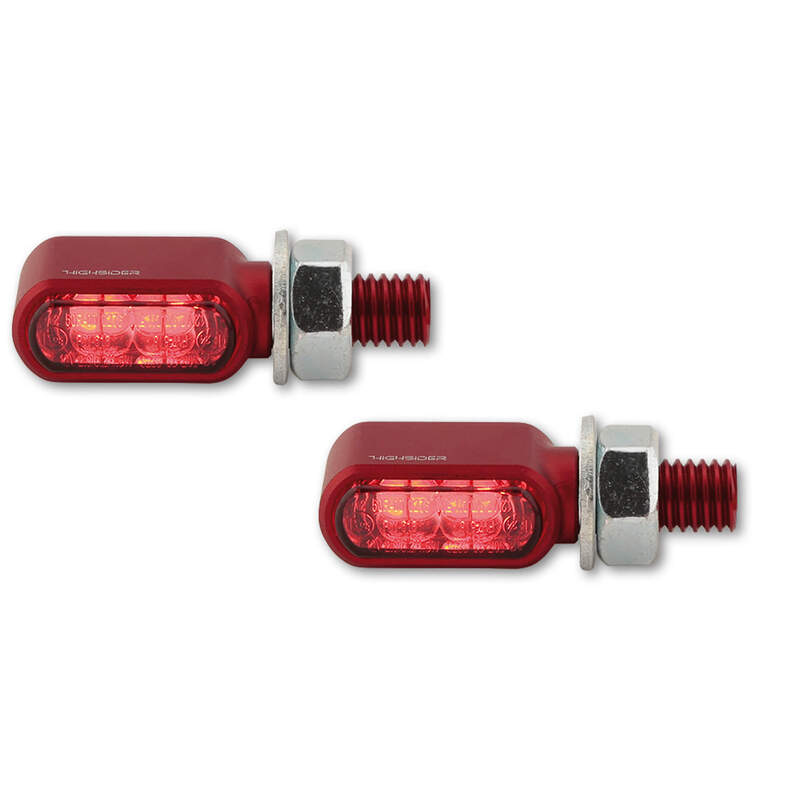 HIGHSIDER CNC LED 3in1 Tail-, Brake Light, Indicator Little Bronx, Red, Tinted, E-Approved, (pair)