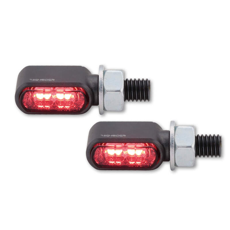 HIGHSIDER CNC LED 3in1 Tail-, Brake Light, Indicator Little Bronx, Titanium, Tinted, E-Approved, (pair)