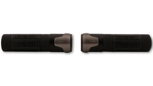 HIGHSIDER Akron Handlebar Grip Rubber, 7/8 Inch (22.2 mm), 132 mm, Titanium