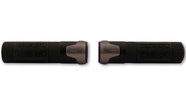 HIGHSIDER Akron Handlebar Grip Rubber, 7/8 Inch (22.2 mm), 132 mm, Titanium