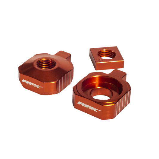 RFX Pro Rear Axle Adjuster Blocks (Orange) - KTM SX65