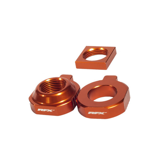 RFX Pro 2 Rear Axle Adjuster Blocks (Orange) - KTM SX85