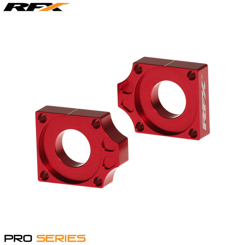 RFX Pro Rear Axle Adjuster Blocks (Red) - Honda CRF150