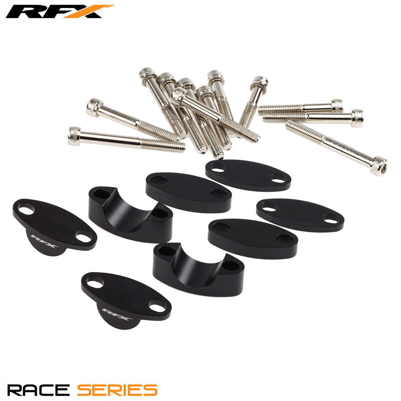 RFX Race Handlebar Riser Kit 28.6mm (Black) Universal Raises 25mm/30mm/35mm/40mm