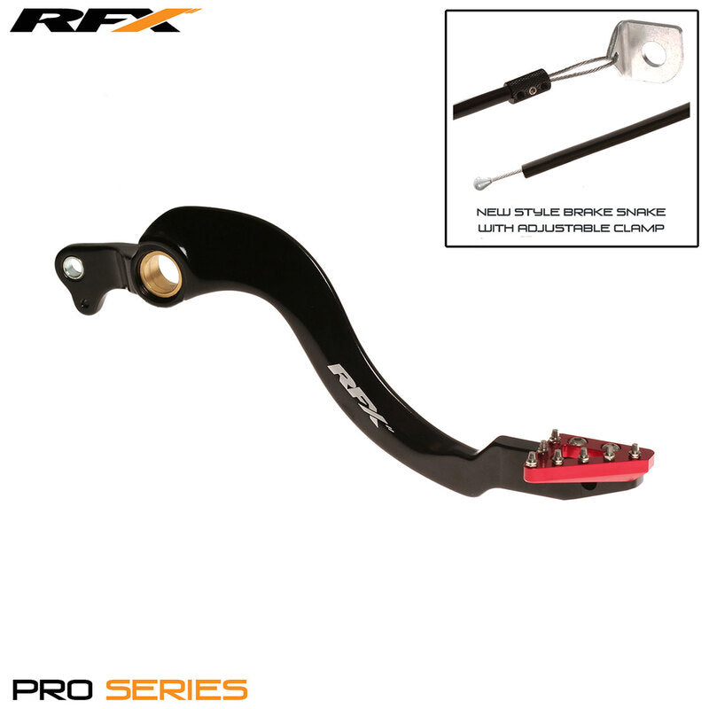 RFX Pro ST Rear Brake Lever (Hard Anodised Black/Red) - Honda CRF250 /450