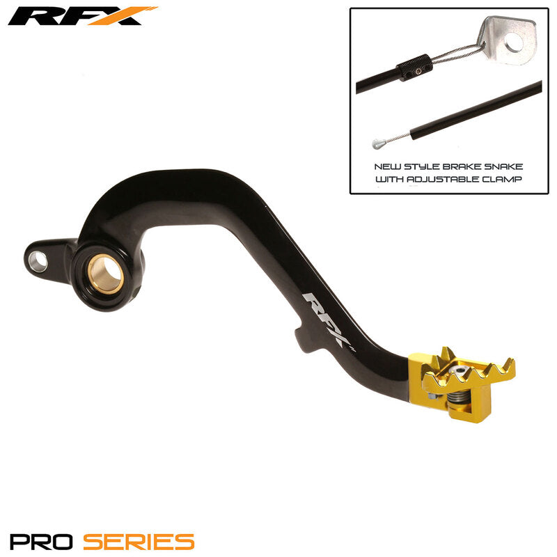 RFX Pro FT Rear Brake Lever (Black/Yellow) - Suzuki RM250