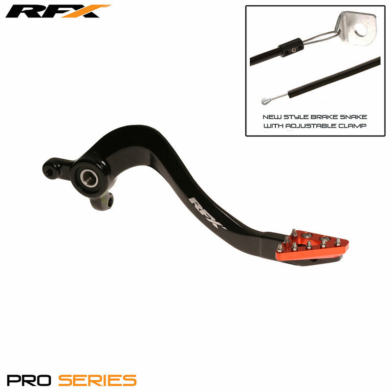 RFX Pro ST Rear Brake Lever (Hard Anodised Black/Orange) - KTM85