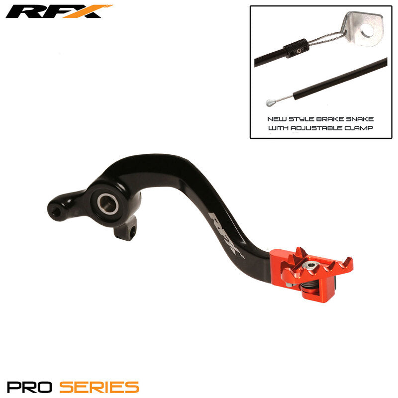RFX Pro FT Rear Brake Lever (Black/Orange) - KTM SX65