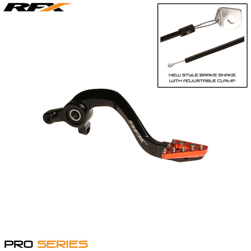 RFX Pro ST Rear Brake Lever (Hard Anodised Black/Orange) - KTM65