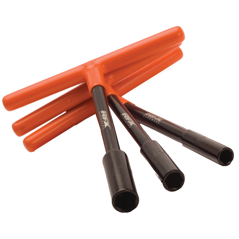 RFX Pro T-Bar Set (Black/Orange) Standard Reach with Rubber Handle - KTM & Husqvarna 8mm/10mm/13mm