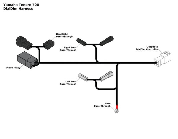 DENALI Plug & Play DialDim Wiring Adapter - Yamaha Tenere 700